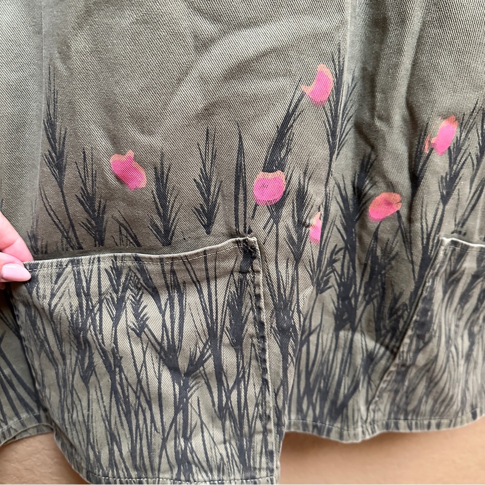 Levi's Gray Jacket with Pink Floral Design - Picture 3 of 6